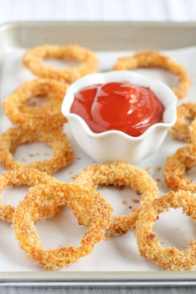 Calories in 28 grams of Onion Rings - Frozen - Oven Heated.