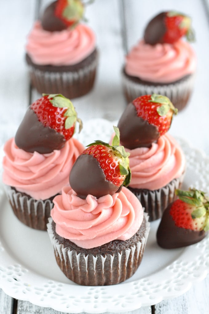 Chocolate Covered Strawberry Cupcakes - Live Well Bake Often