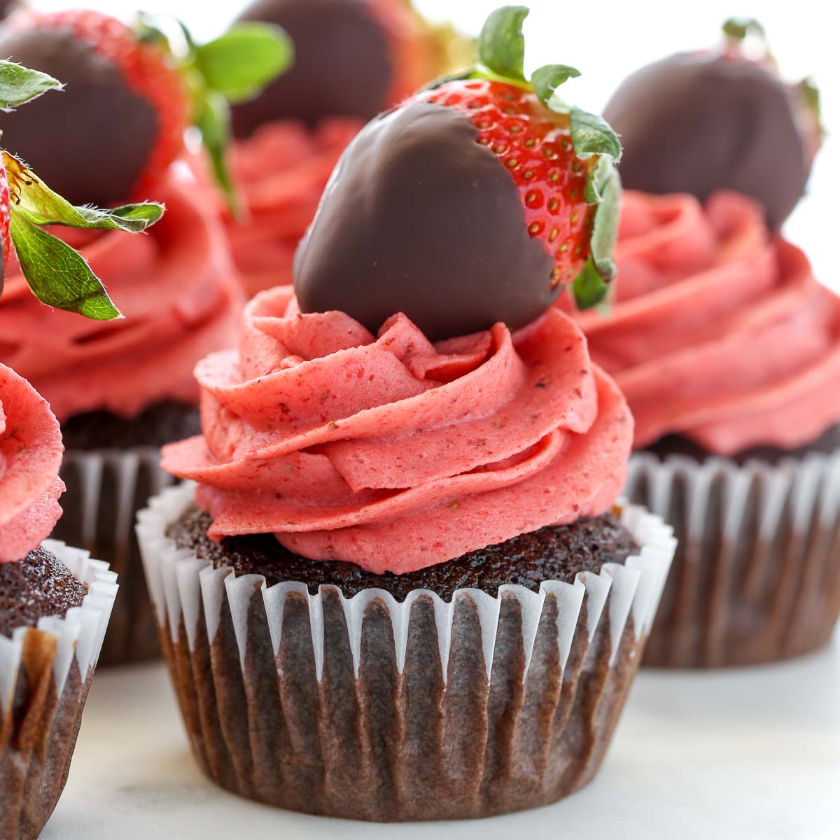 Chocolate Covered Strawberry Cupcakes