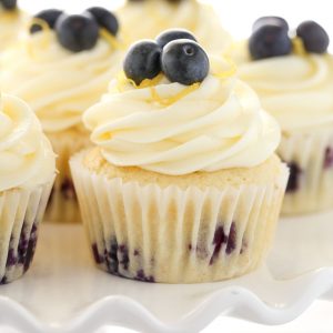 Lemon Blueberry Cupcakes with Lemon Cream Cheese Frosting