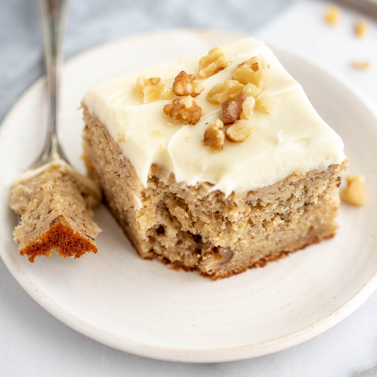 Gluten-Free & Dairy-Free Banana Cake with Vanilla Frosting