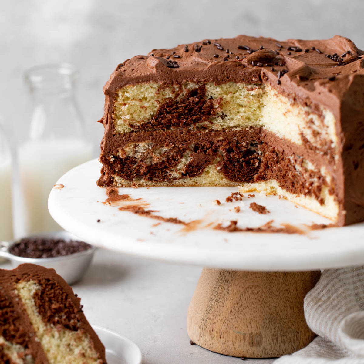 Marble Cake Vegan option  Baking Basics  Izy Hossack  Top With Cinnamon