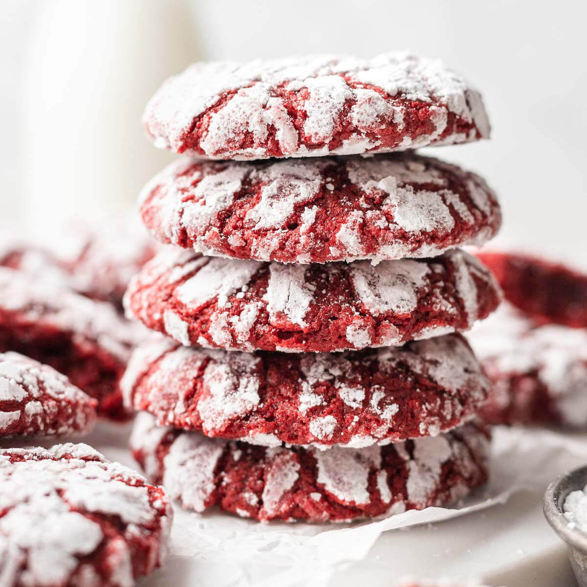 Red Velvet Crinkle Cookies