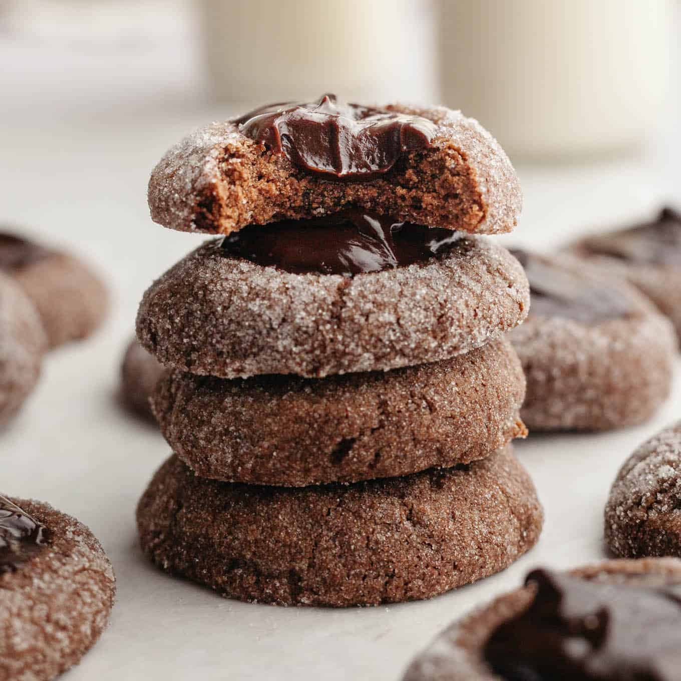 Chocolate Thumbprint Cookies